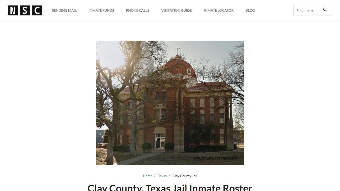 Clay County, Texas Jail Inmate Roster - Nisqually Corrections