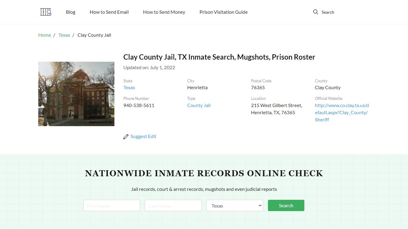 Clay County Jail, TX Inmate Search, Mugshots, Prison Roster